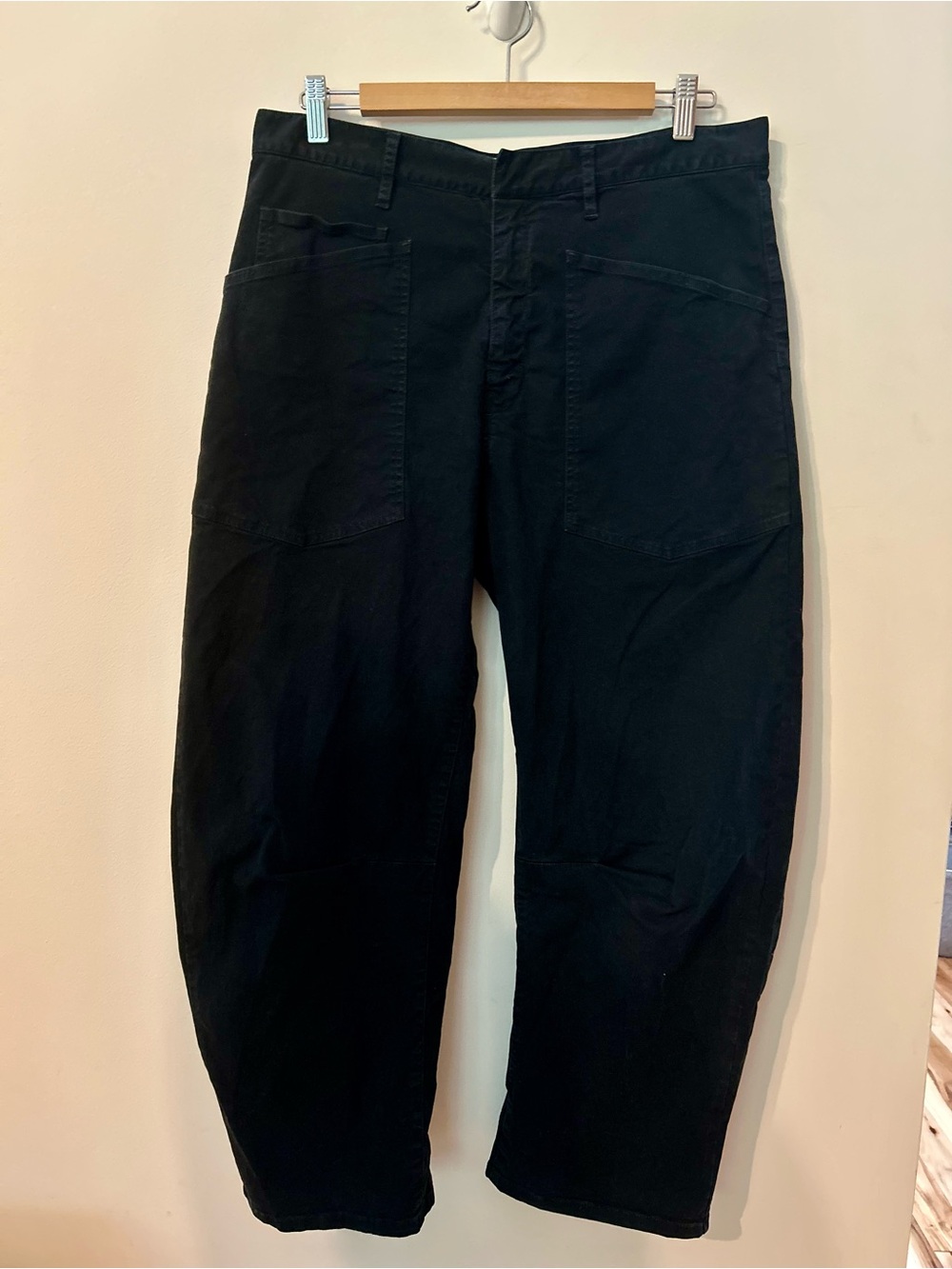 Nili Lotan Shon Barrel Leg Dark Navy Pants Size 8 EUC